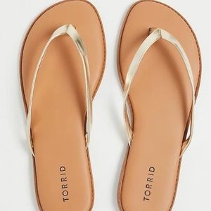 GOLD FAUX LEATHER FLIP FLOP (WW)